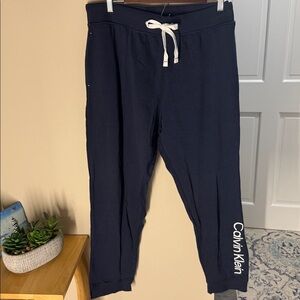 Calvin Klein French terry navy blue sleepwear joggers